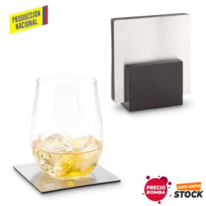 Juego Portavasos en Acero Inoxidable