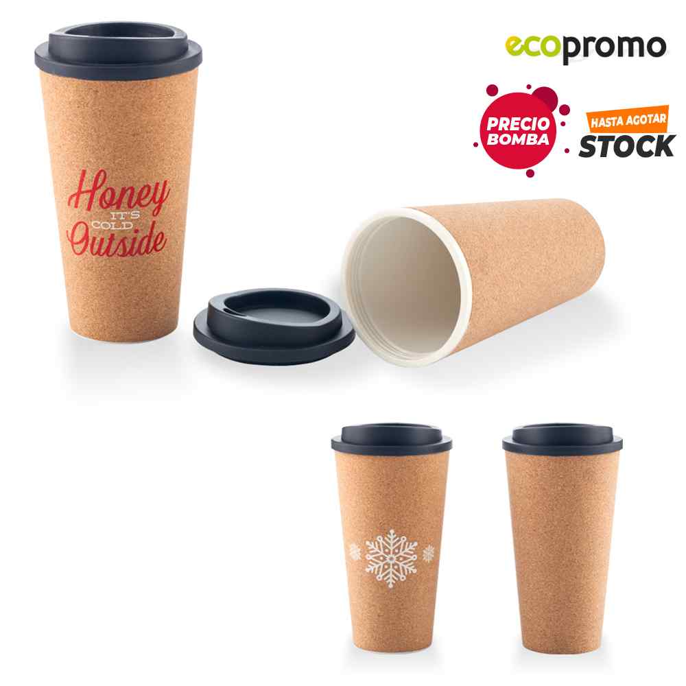 Mug Plastico con Corcho 16Oz